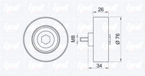 IPD 14-0777 Deflection/Guide Pulley, v-ribbed belt